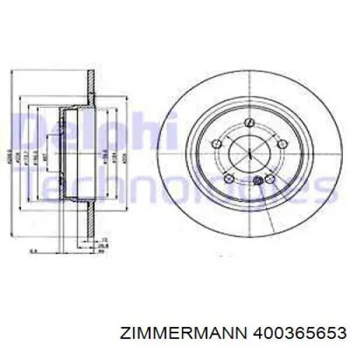 Передний тормозной диск Zimmermann 400365653