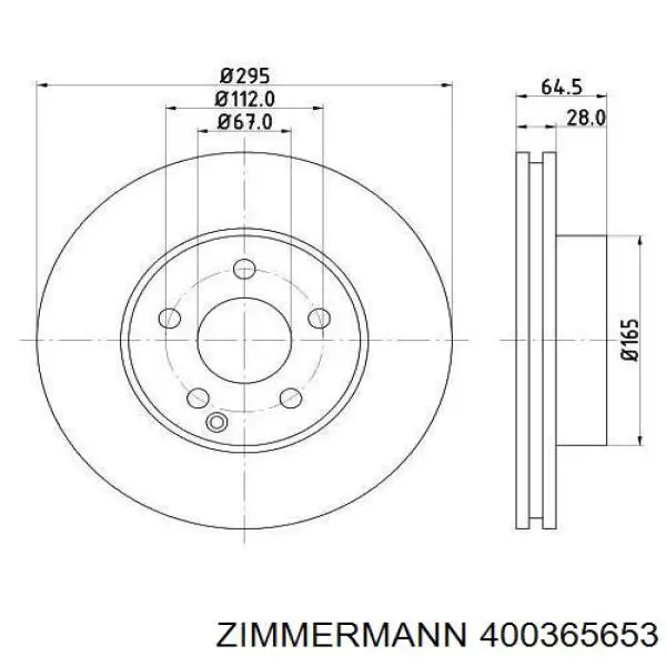 Купить 400365653 Zimmermann Ротор тормозной