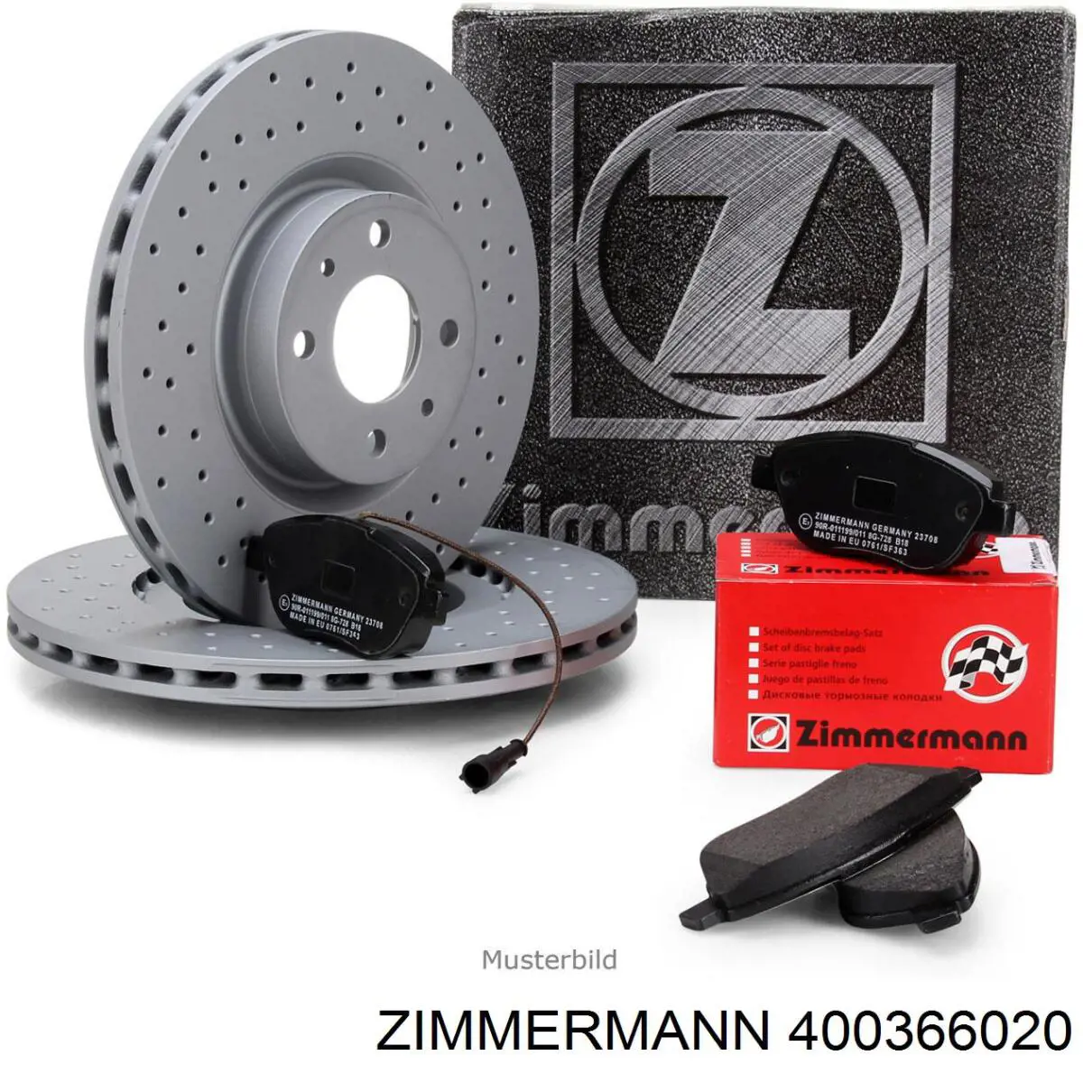 Передние тормозные диски 400366020 Zimmermann