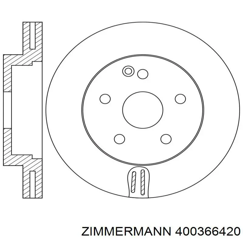 Передние тормозные диски 400366420 Zimmermann