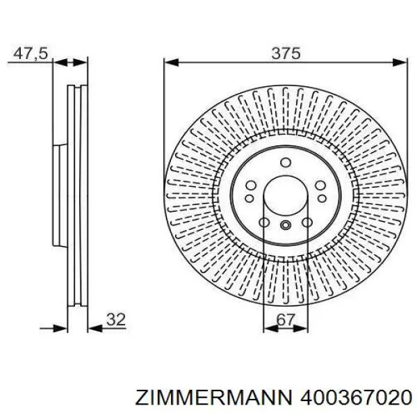 Купить 400367020 Zimmermann Ротор тормозной