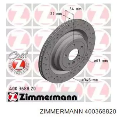 Задний тормозной диск Zimmermann 400368820 цена, от 99.24 USD