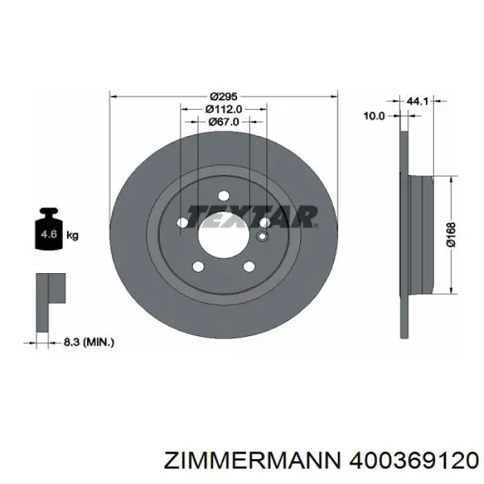 Тормозные диски 400369120 Zimmermann