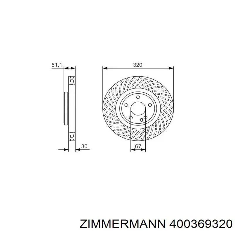 400369320 Zimmermann Диск тормозной передний