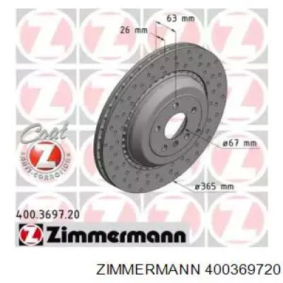 400.3697.20 Zimmermann диск тормозной задний