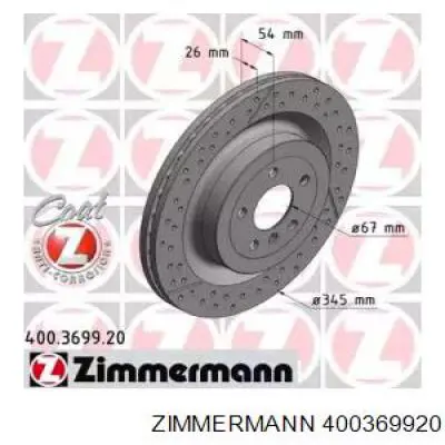 Тормозные диски 400369920 Zimmermann