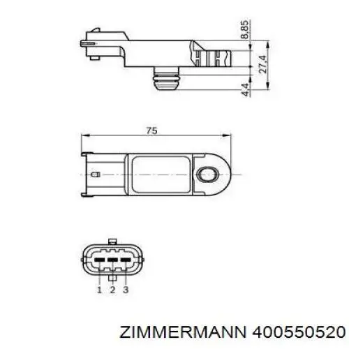 Передний тормозной диск Zimmermann 400550520