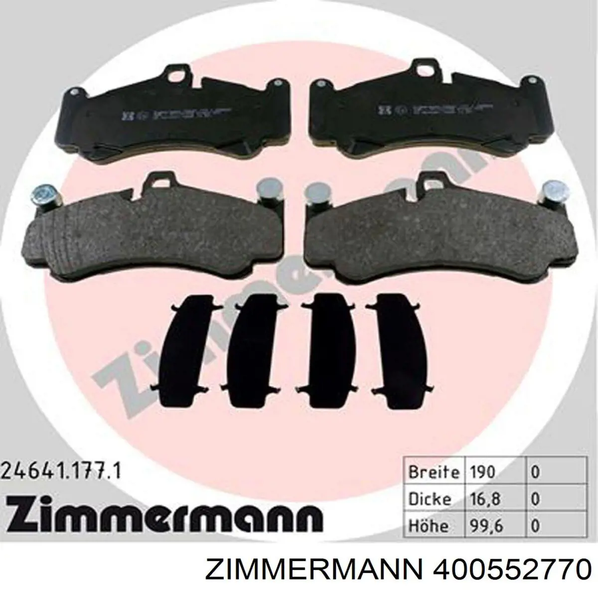 Передние тормозные диски 400552770 Zimmermann