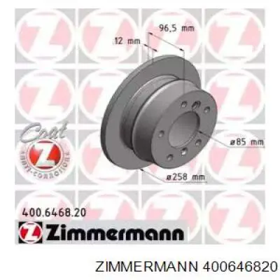 400646820 Zimmermann диск тормозной задний