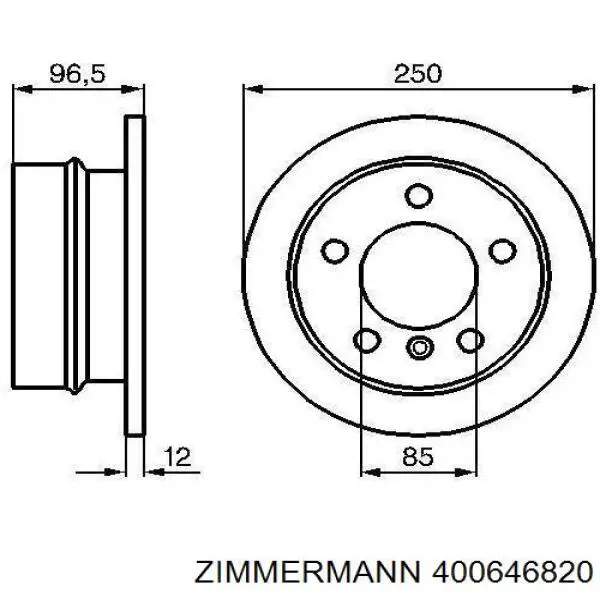 Купить 400646820 Zimmermann Диск тормозной задний