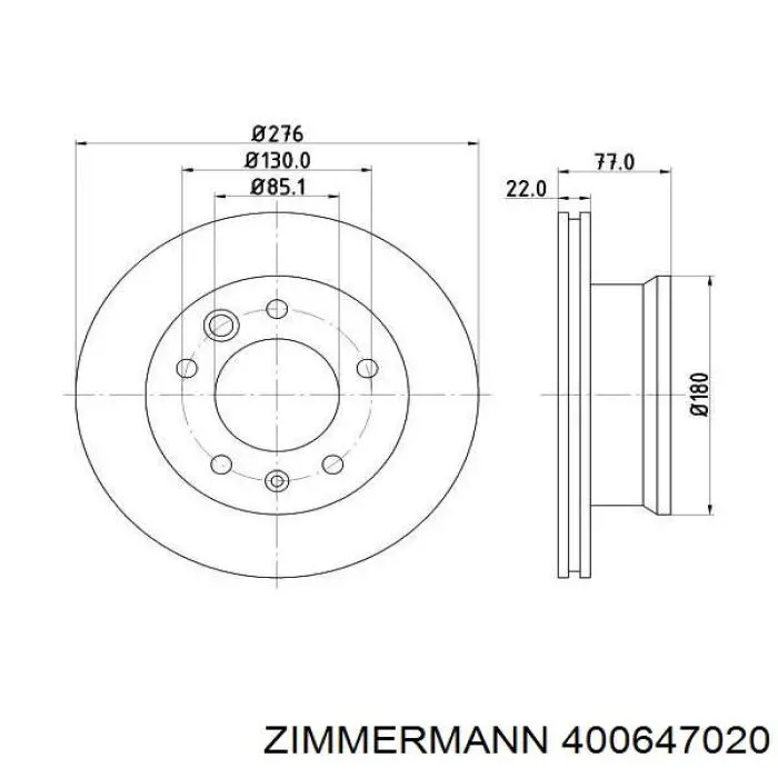 Передние тормозные диски 400647020 Zimmermann