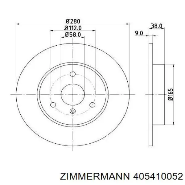 Купить 405410052 Zimmermann Ротор тормозной