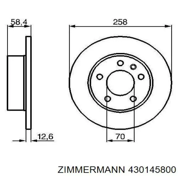 Передние тормозные диски 430145800 Zimmermann