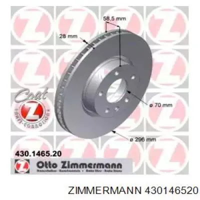 Передние тормозные диски 430146520 Zimmermann