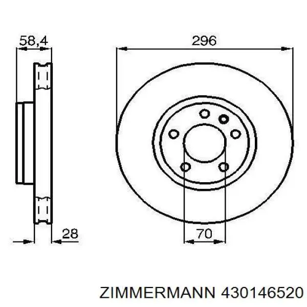 Тормоз дисковый передний Zimmermann 430146520 цена, от 47.49 USD