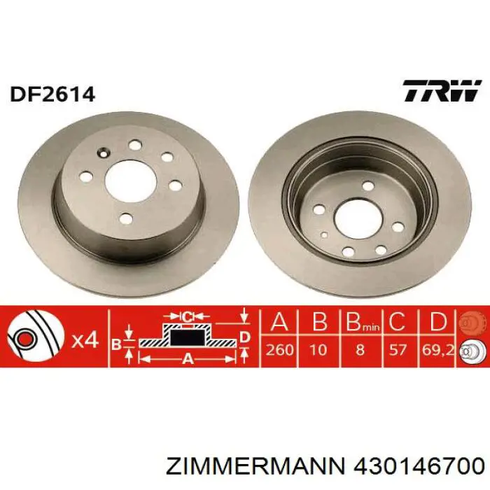 430146700 Zimmermann Дисковый тормоз