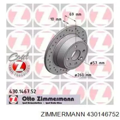 430.1467.52 Zimmermann тормозные диски