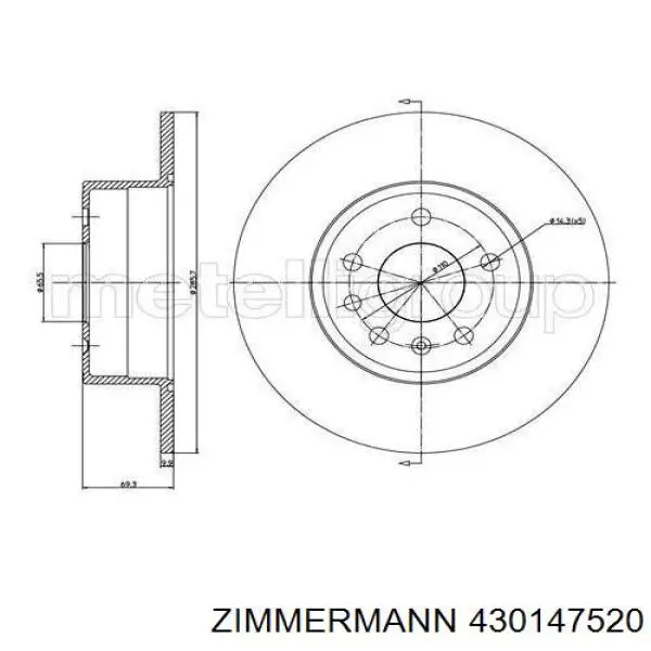 Тормозные диски 430147520 Zimmermann