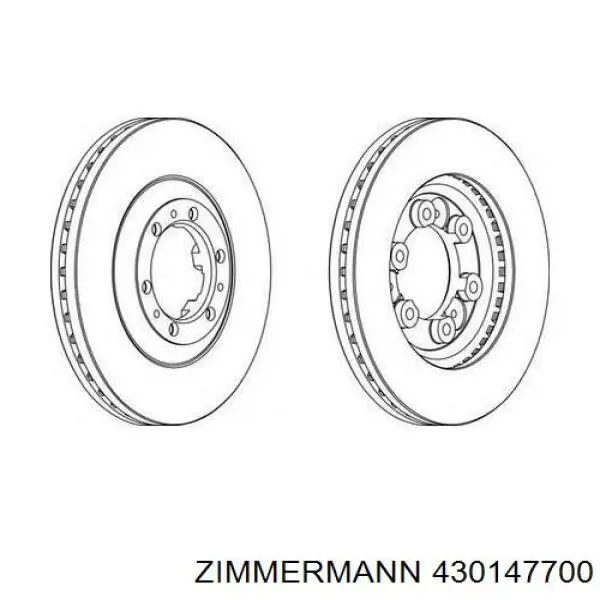 Передние тормозные диски 430147700 Zimmermann
