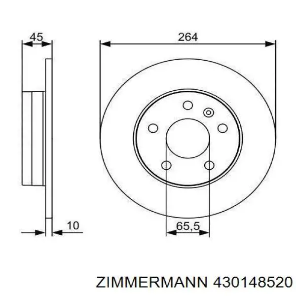 Задний тормозной диск Zimmermann 430148520 цена, от 27.93 USD