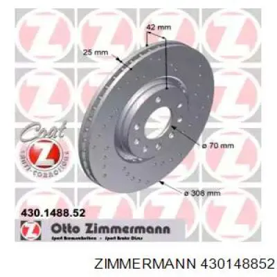 Передний тормозной диск Zimmermann 430148852