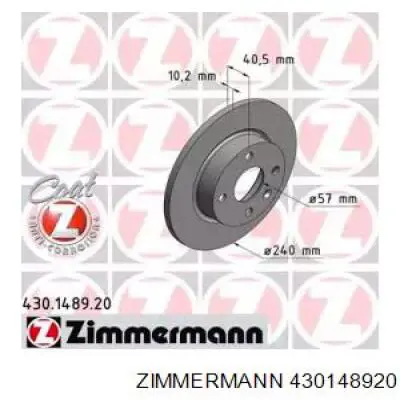 Тормозные диски 430148920 Zimmermann