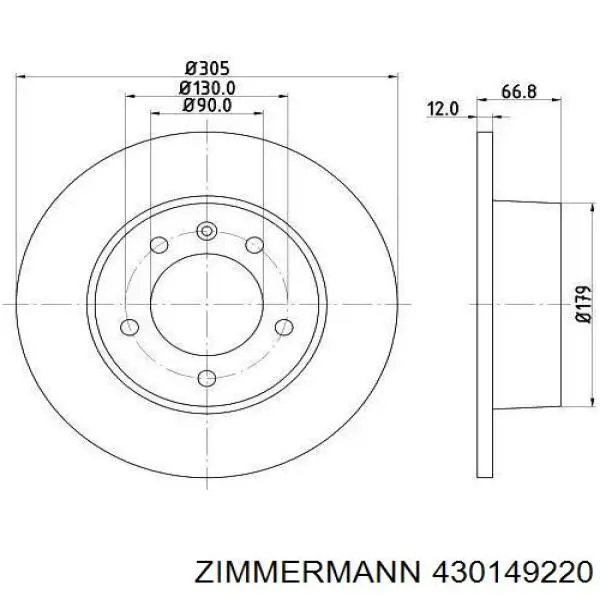 Задний дисковый тормоз Zimmermann 430149220