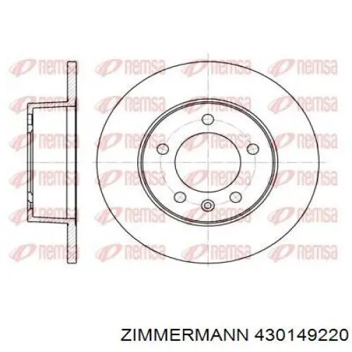 Задний тормозной диск Zimmermann 430149220 цена, от 40.13 USD