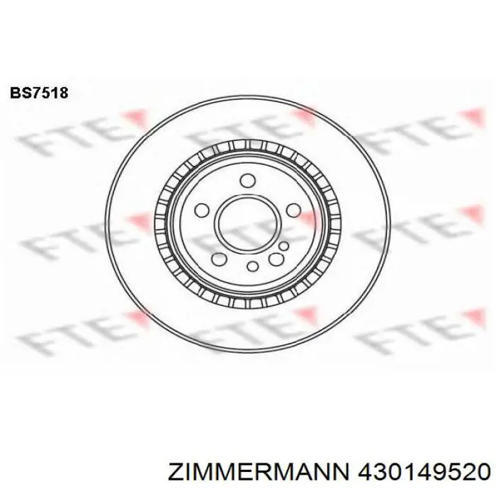 Тормоз дисковый передний Zimmermann 430149520 цена, от 55.79 USD