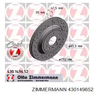 Тормозные диски 430149652 Zimmermann