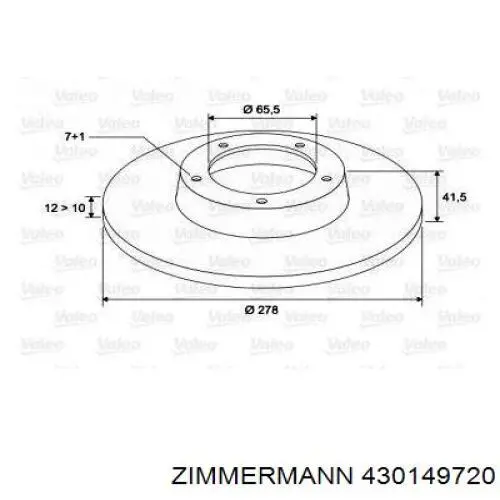 Задний тормозной диск Zimmermann 430149720 цена, от 30.63 USD
