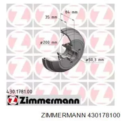 430178100 Zimmermann барабан тормозной задний