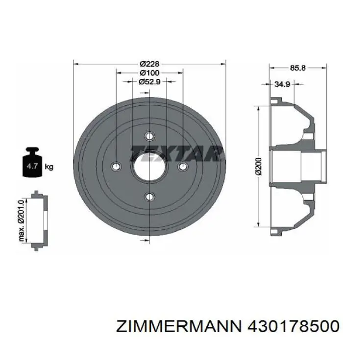 Тормозной барабан 430178500 Zimmermann