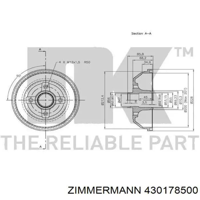 Задний барабан Zimmermann 430178500