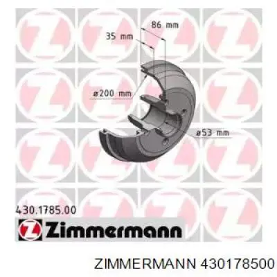 430178500 Zimmermann барабан тормозной задний