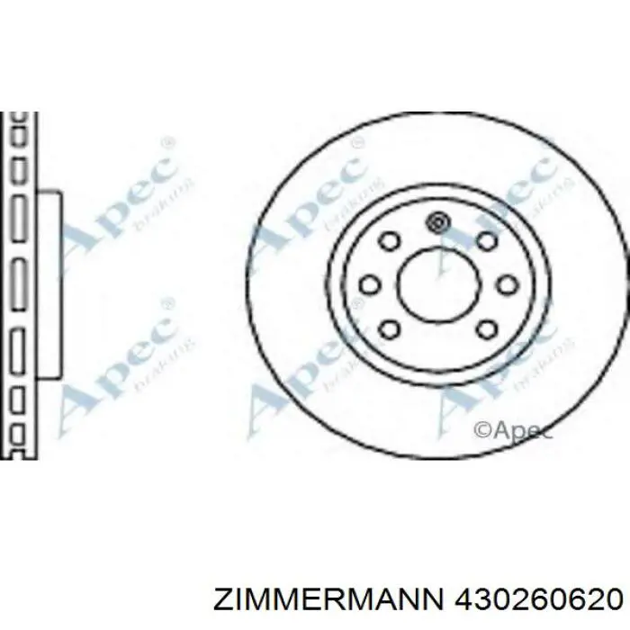 Передние тормозные диски 430260620 Zimmermann