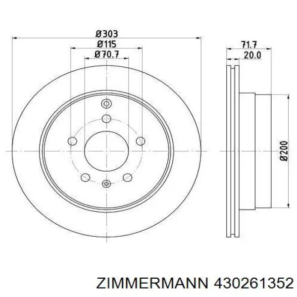Задний дисковый тормоз Zimmermann 430261352
