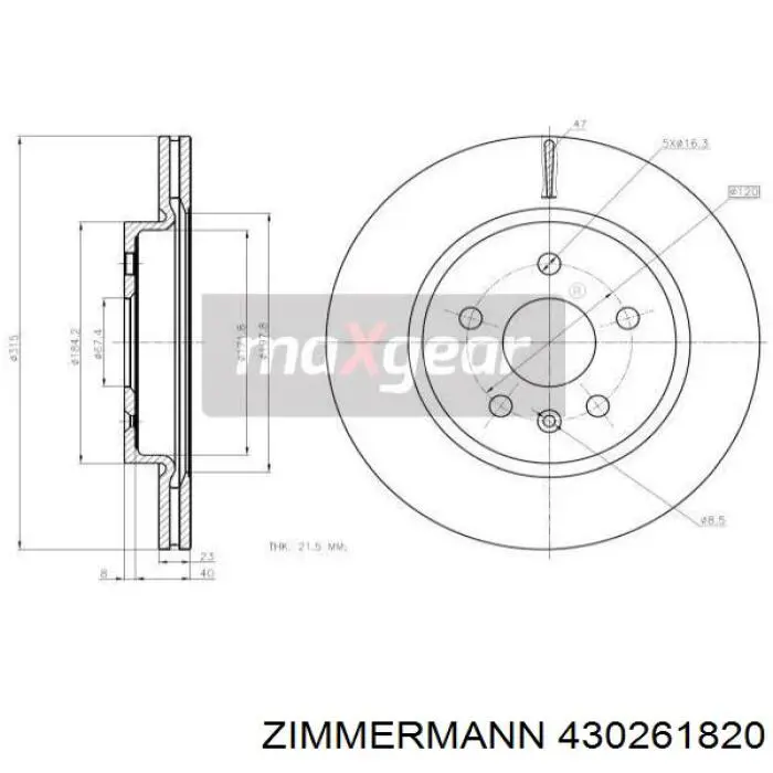 Задний тормозной диск Zimmermann 430261820 цена, от 64.21 USD