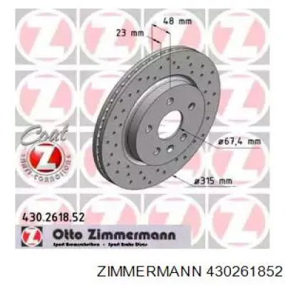 430261852 Zimmermann Дисковый тормоз