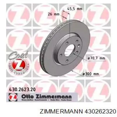 Freno de disco delantero 430262320 Zimmermann