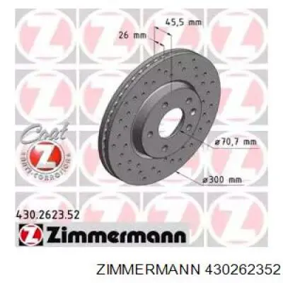 Купить 430262352 Zimmermann Ротор тормозной