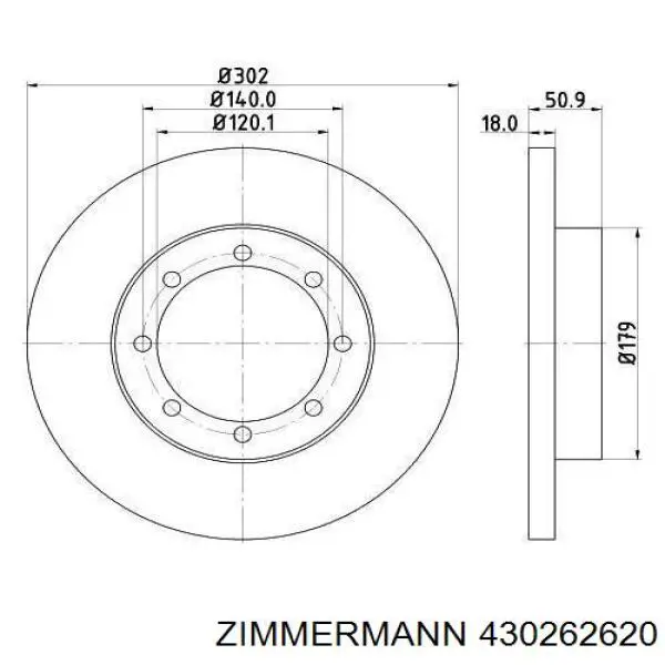 Тормозные диски 430262620 Zimmermann