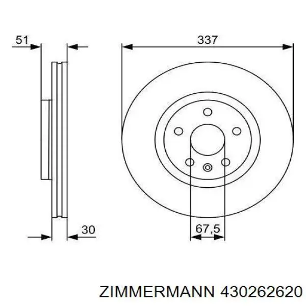 430262620 Zimmermann Дисковый тормоз