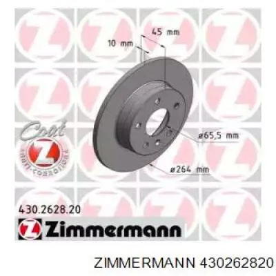 430262820 Zimmermann диск тормозной задний