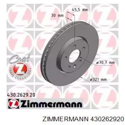 Freno de disco delantero 430262920 Zimmermann