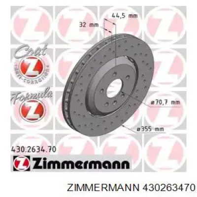 Тормоз дисковый передний Zimmermann 430263470 цена, от 477.19 USD
