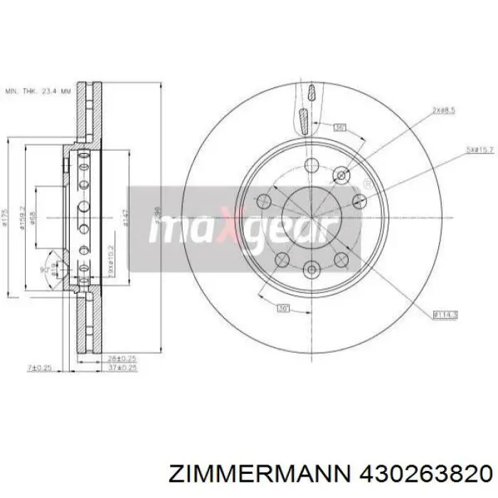 Купить 430263820 Zimmermann Ротор тормозной
