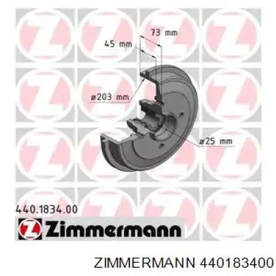 Тормозной барабан 440183400 Zimmermann