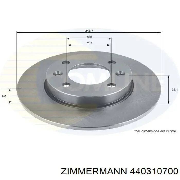 440310700 Zimmermann Дисковый тормоз