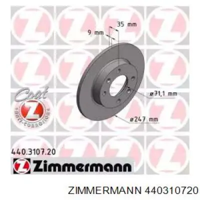 440310720 Zimmermann диск тормозной задний